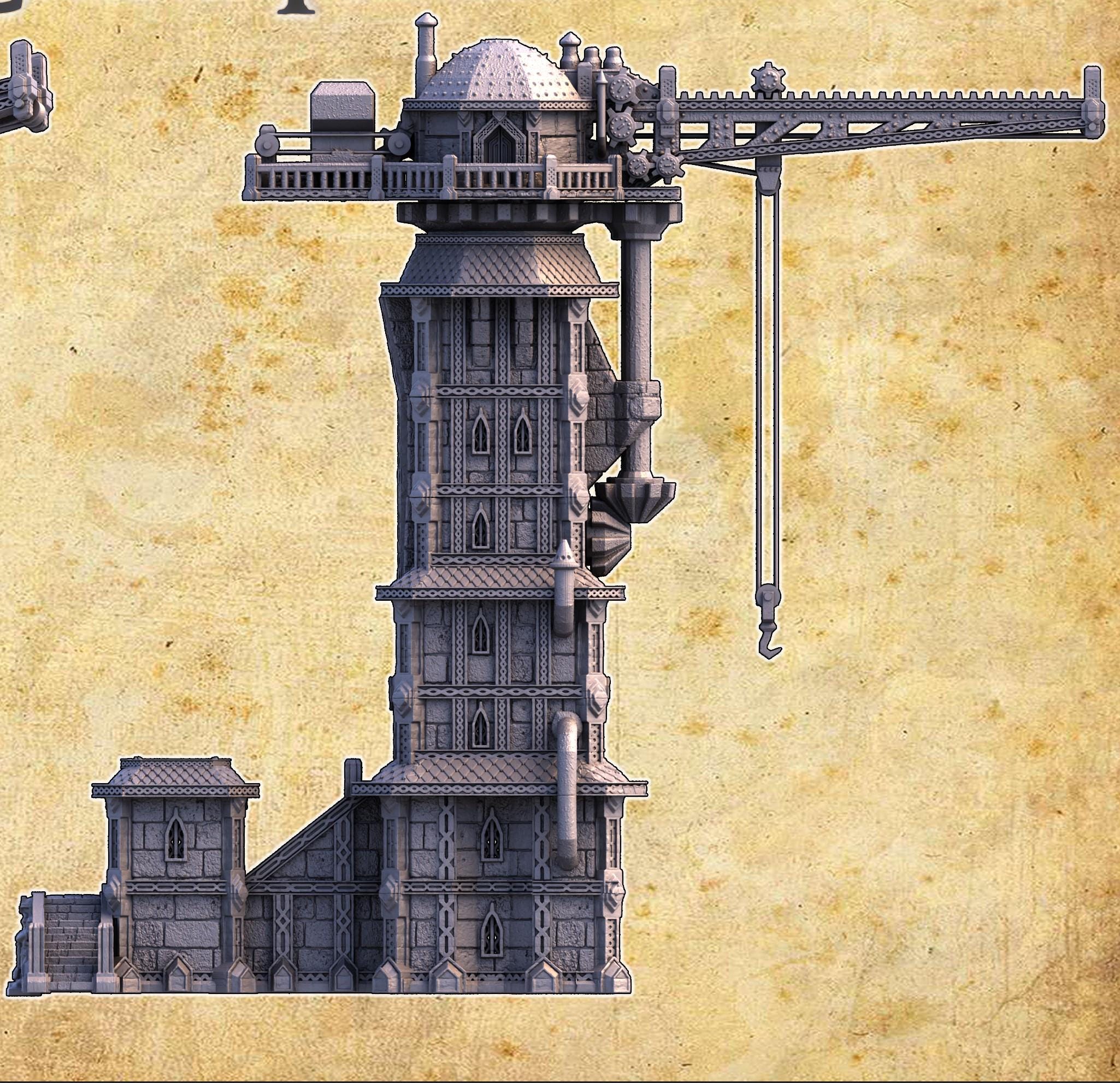 Dwarf Crane Tower: Fantasy Industrial Structure for D&D, Model Railroa ...