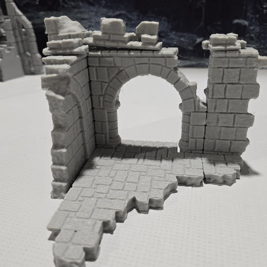 Small Castle Ruins Kit, 28mm Scale, Tabletop Terrain, Gaming Miniature, Tabletop Scenery