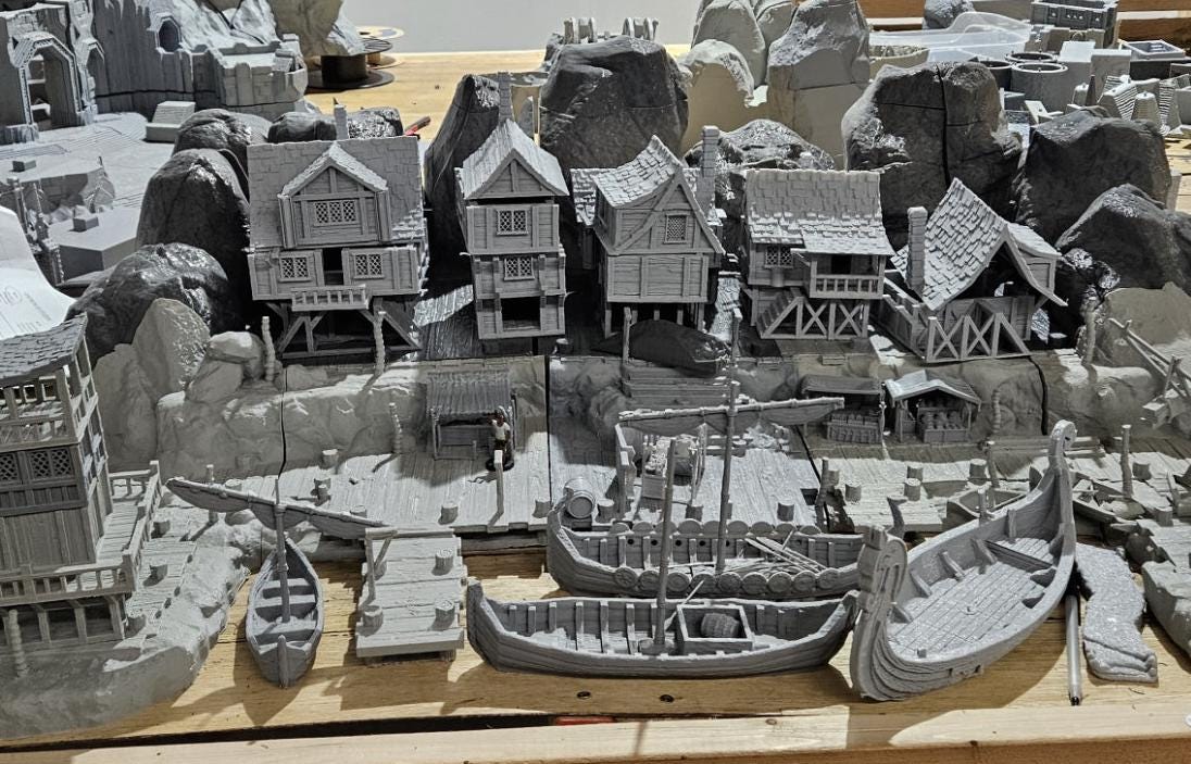 DnD Miniature, 40k Terrain, Train Terrain, Tabletop Town, Tabletop Game, Dnd Table, DND Terrain, DND Miniatures, gaming terrain, Pirate, 28mm Terrain, Pirate Island, Pirate Terrain, Pirate Houses, Caribbean Village, Jack Sparrow, Captain Hook