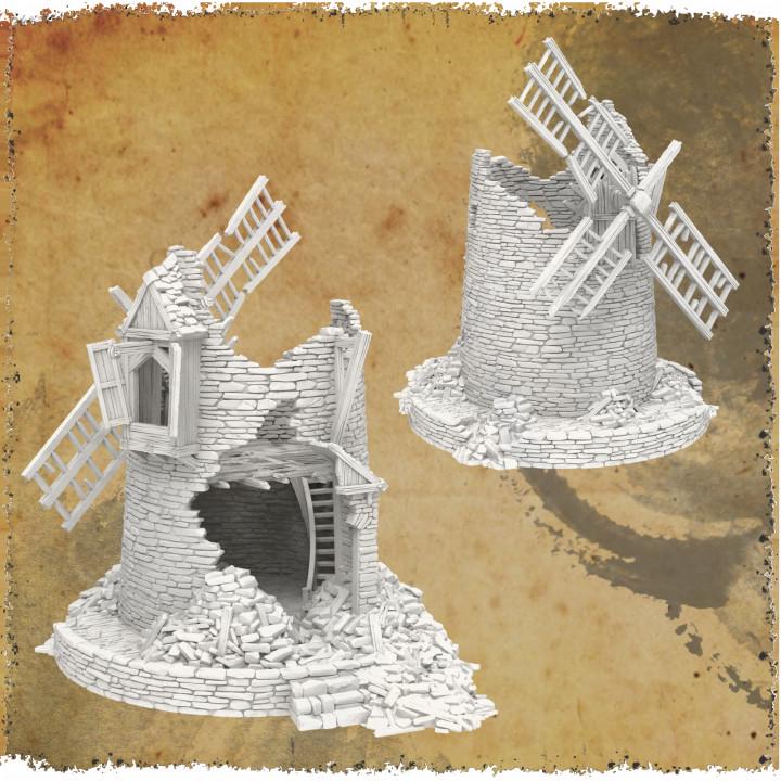 Ruined Windmill for Tabletop Wargaming - Revolutionary War Era Farm Ruin