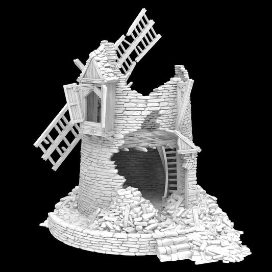 Ruined Windmill for Tabletop Wargaming - Revolutionary War Era Farm Ruin