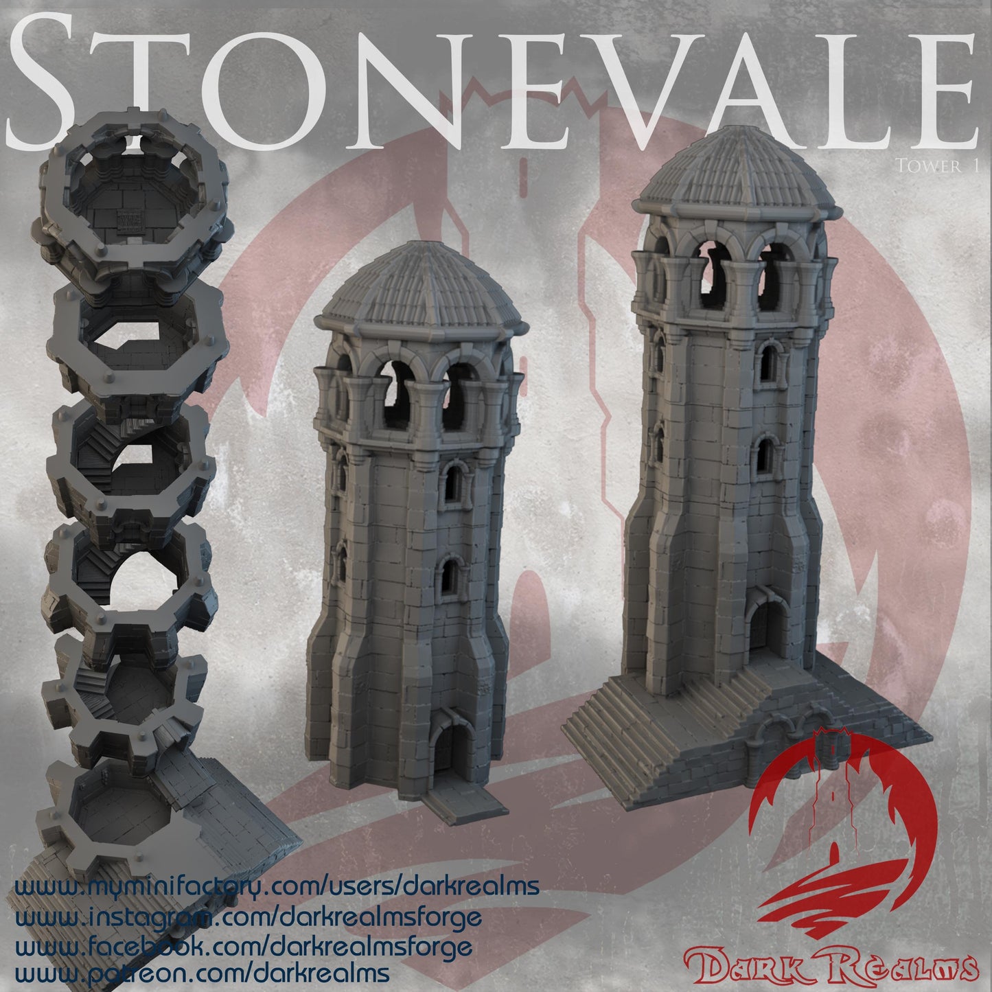 A detailed medieval villa with domed towers and rounded arches, perfect for fantasy or historical tabletop games, featuring robust stone construction and intricate architectural details.