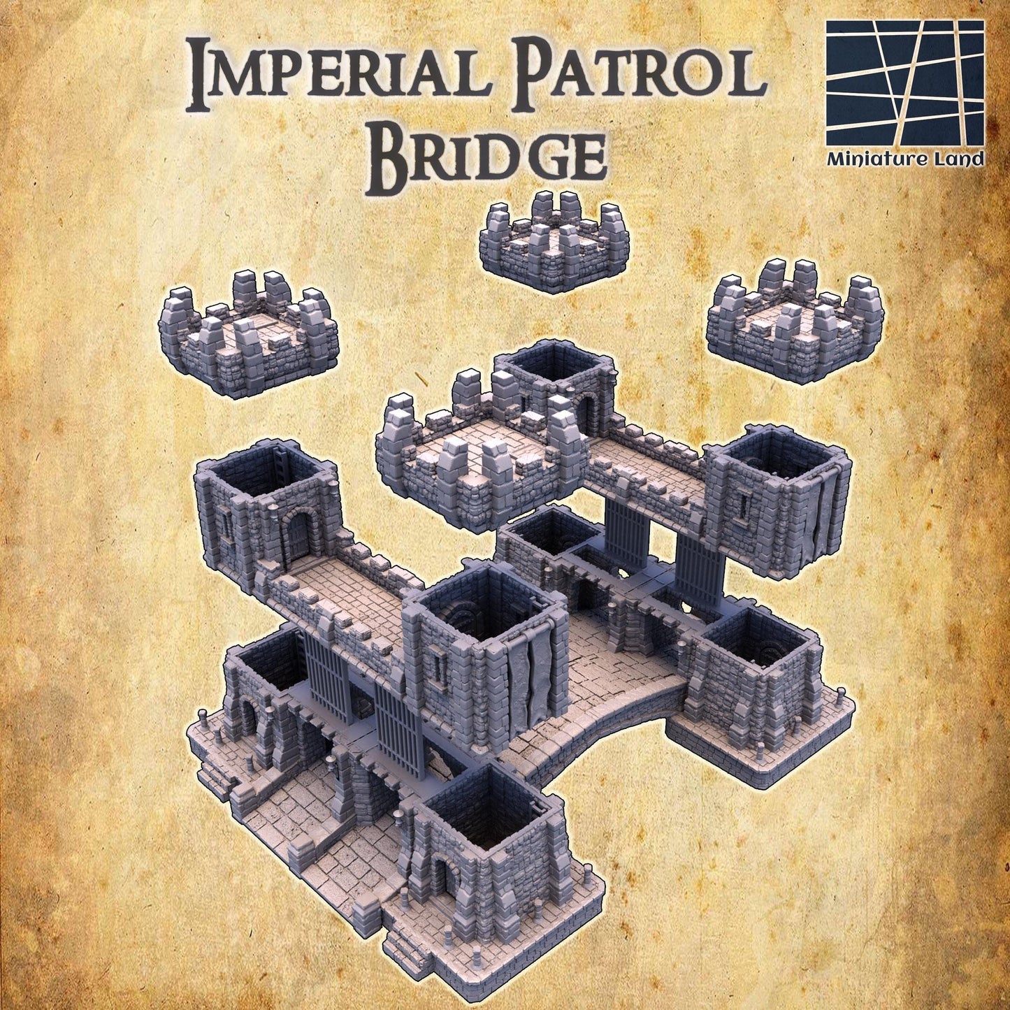 Imperial Patrol Bridge: Medieval Bridge Structure for D&D, Model Railroading, and Wargaming