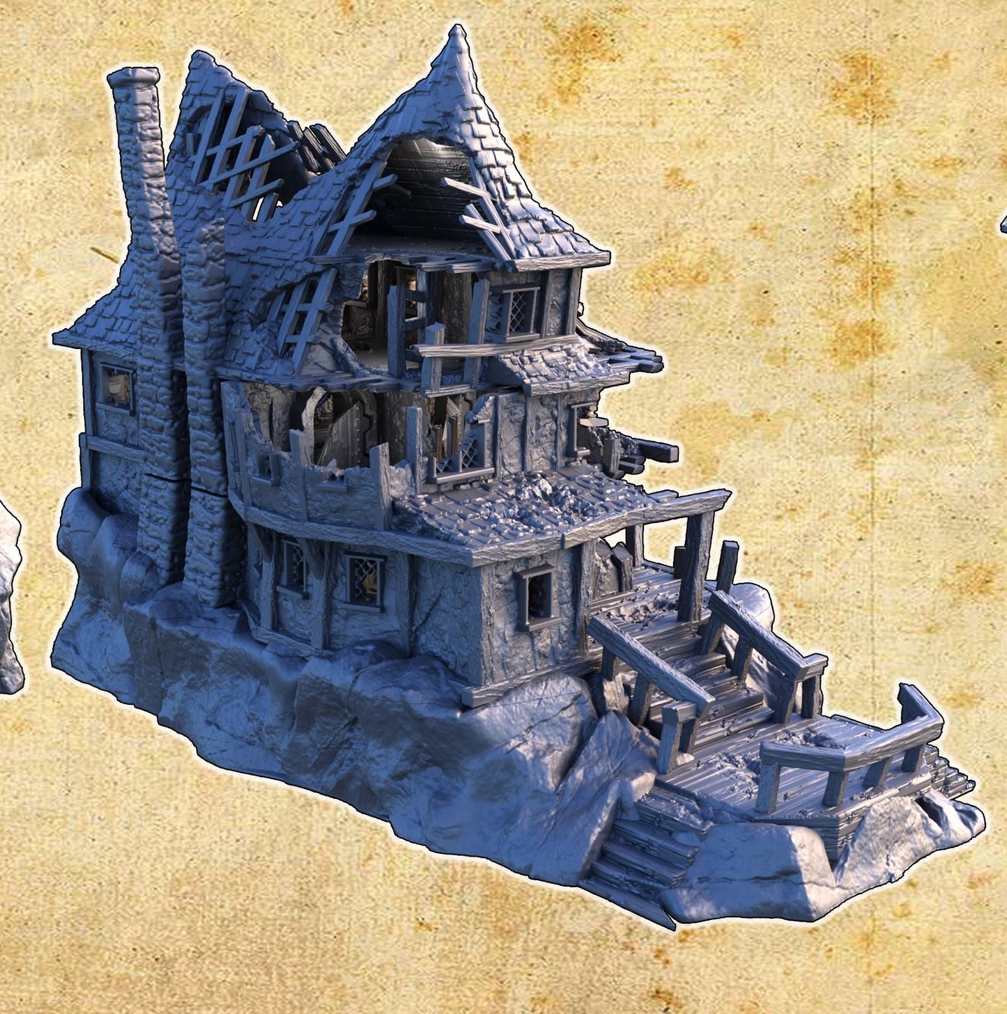 Small Ruined Manor: Gothic Fantasy Haunted House for D&D, Model Railroading, and Wargaming