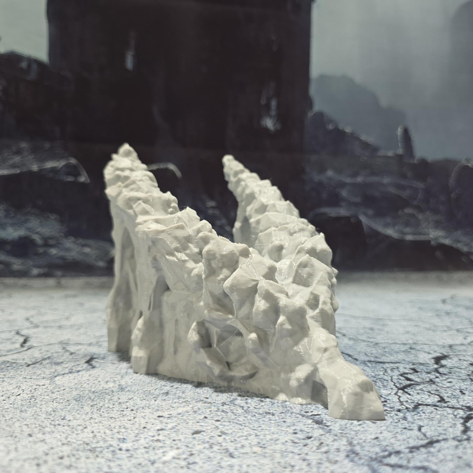 A meticulously crafted 3D model depicting a dragon&#39;s skull that serves as a cave entrance, set against a backdrop of ominous, dark castles and rugged terrains, perfect for enhancing medieval and fantasy-themed gaming sessions.