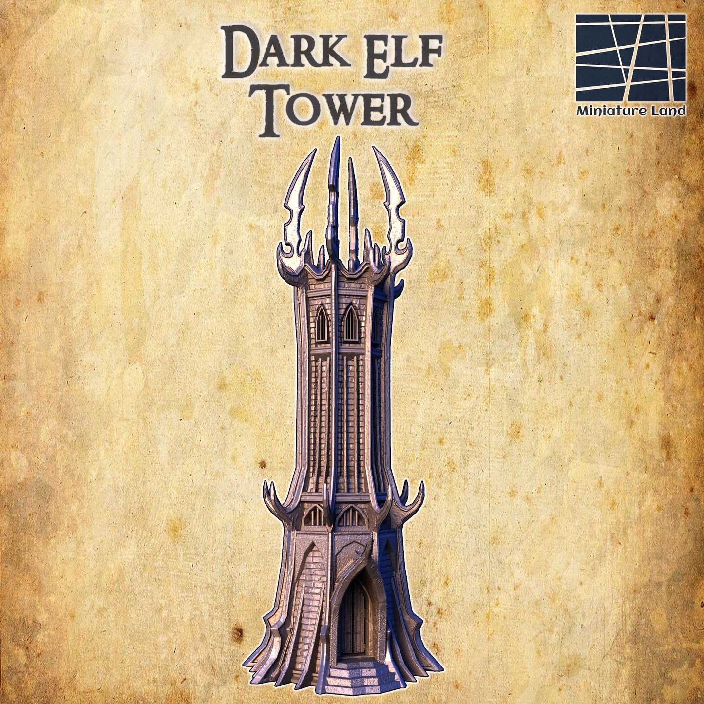 Dark Elf Tower: Medieval Fantasy Tower for Tabletop Gaming and Dioramas