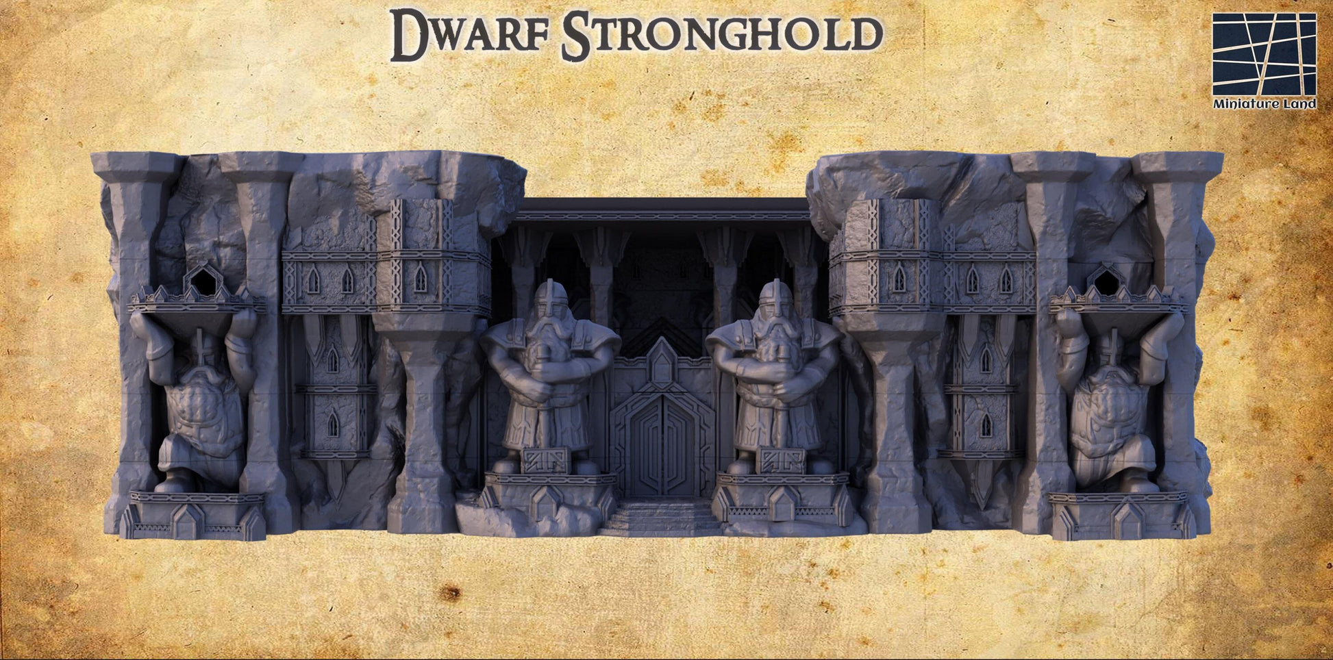 Explore the Dwarf Stronghold, a five-level fortress model with exquisite detail, perfect for enhancing tabletop RPGs and wargames.