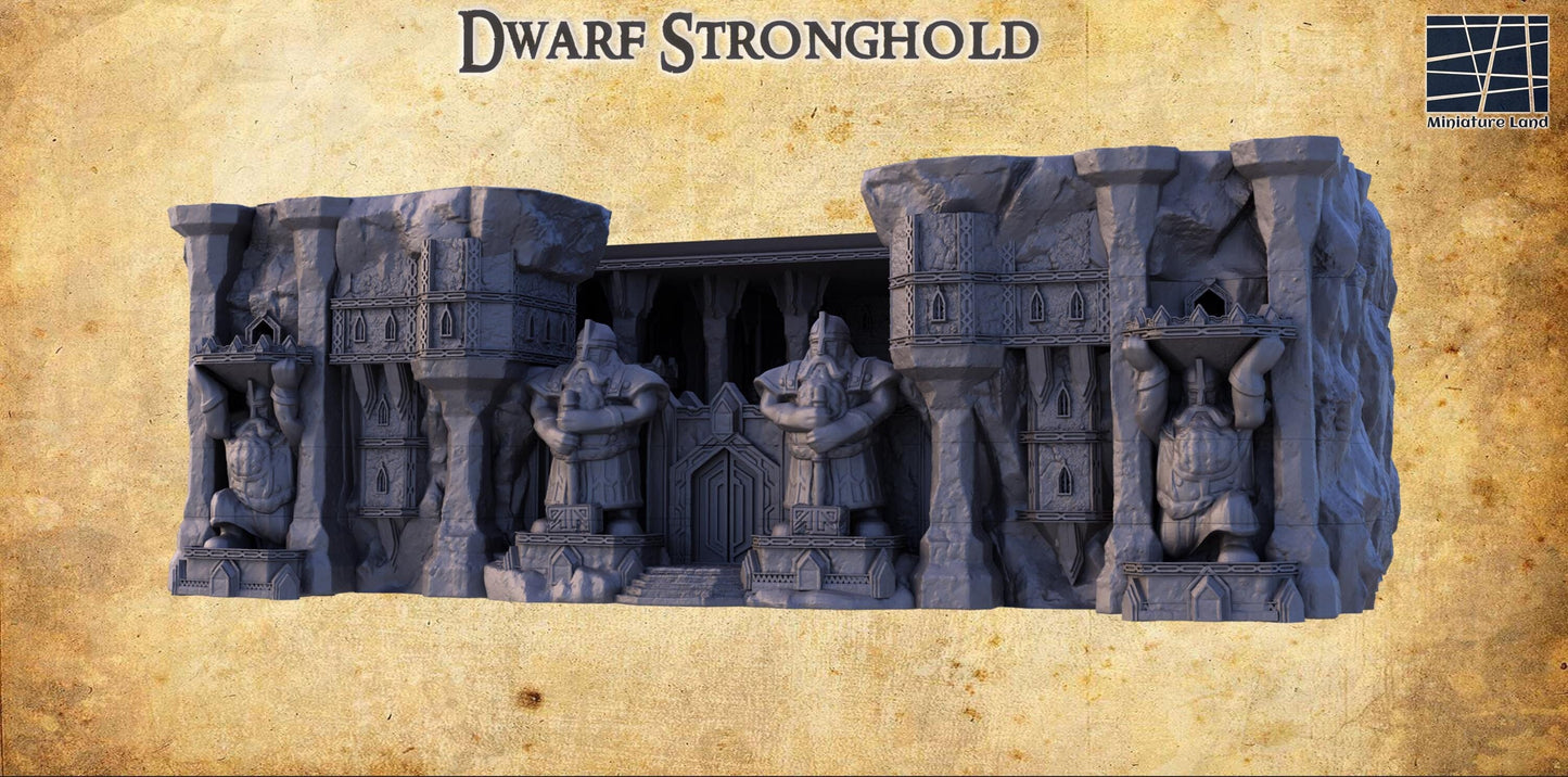 Explore the Dwarf Stronghold, a five-level fortress model with exquisite detail, perfect for enhancing tabletop RPGs and wargames.