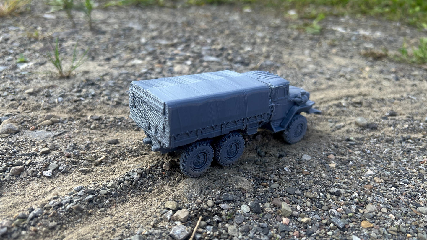 Ural 4320, covered, Truck, Soviet Era, Post War, cold war, tabletop gaming, tabletop terrain