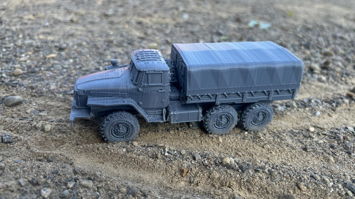 Ural 4320, covered, Truck, Soviet Era, Post War, cold war, tabletop gaming, tabletop terrain