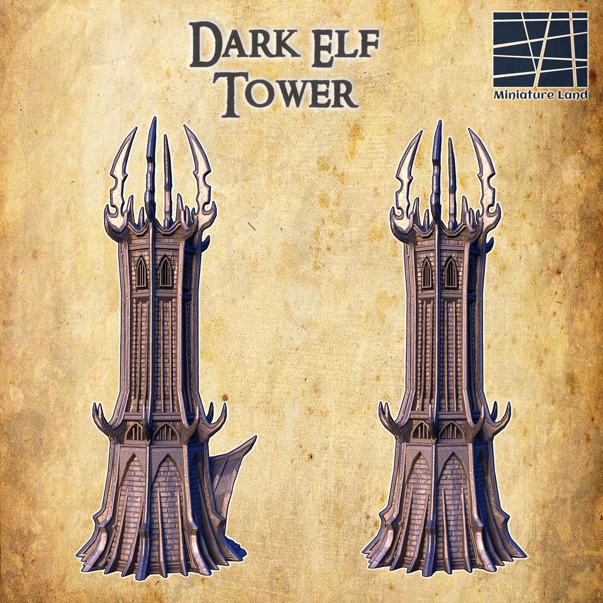 Dark Elf Tower: Medieval Fantasy Tower for Tabletop Gaming and Dioramas