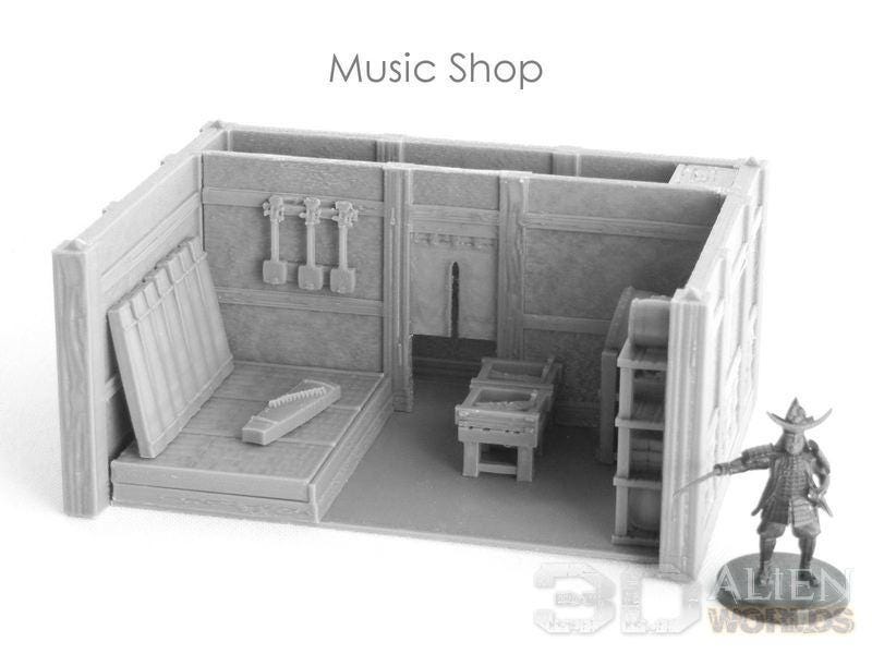 Samurai Music Shop: Edo Period Traditional Japanese Music Store for RPGs and Dioramas