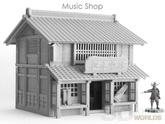 Samurai Music Shop: Edo Period Traditional Japanese Music Store for RPGs and Dioramas