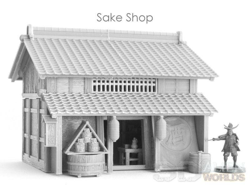 Explore a slice of feudal Japan with this detailed Samurai Sake Shop model, featuring authentic Edo period design, perfect for tabletop RPGs and dioramas.