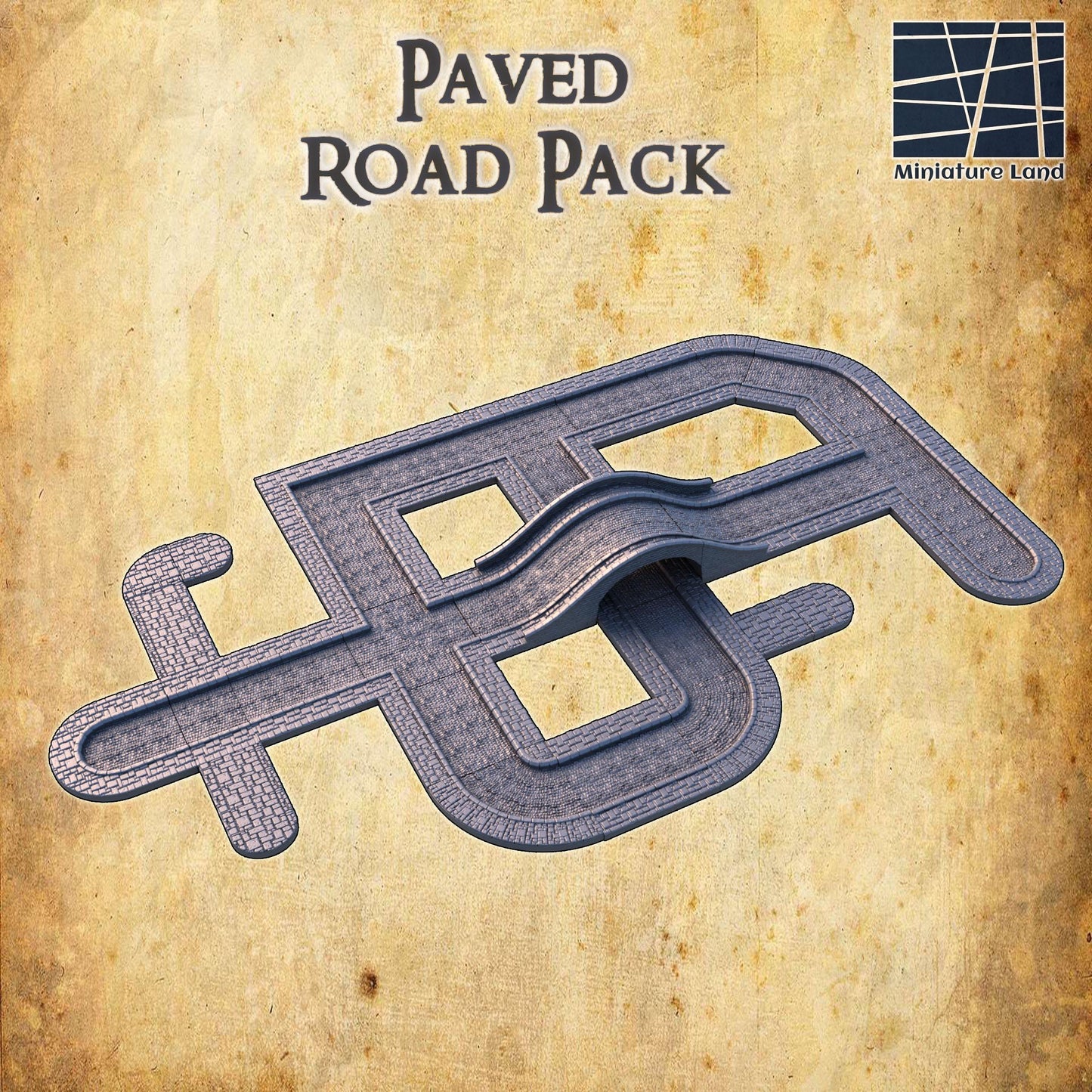 Build your next adventure with our Paved Road Pack, featuring detailed and versatile road tiles perfect for any tabletop game