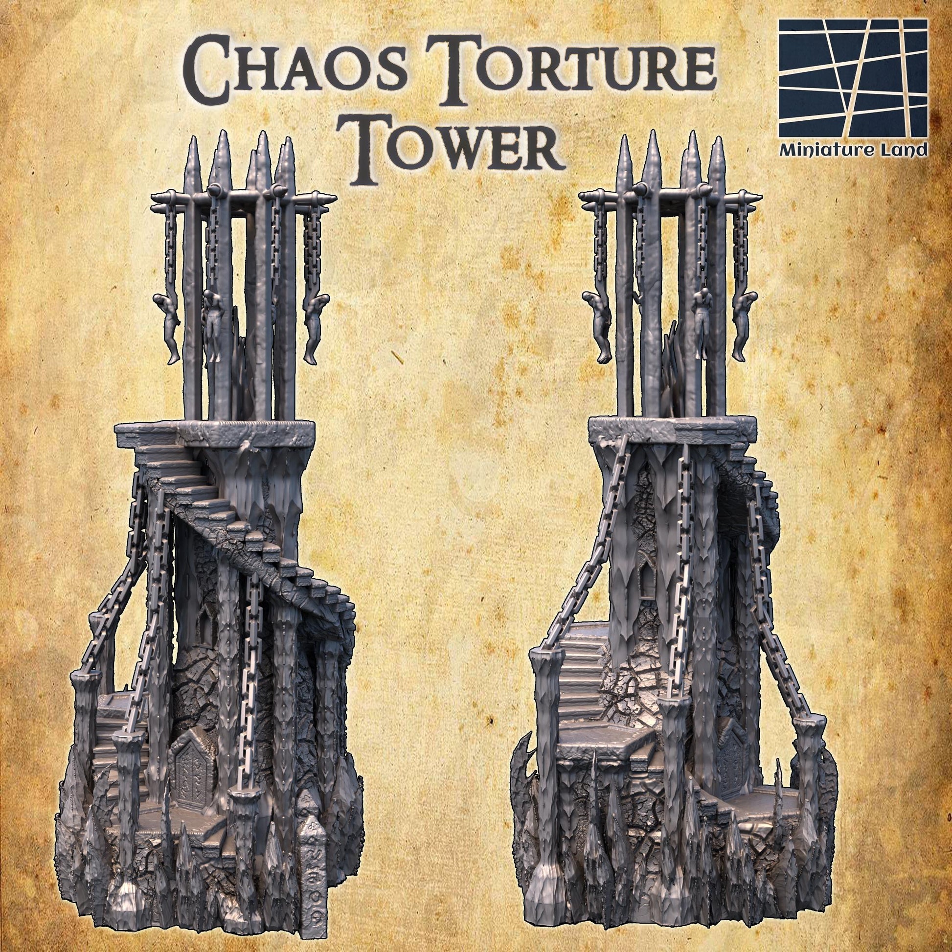 Explore the depths of medieval horror with our Chaos Torture Tower, designed with meticulous attention to detail, perfect for enhancing your dark-themed gaming sessions.