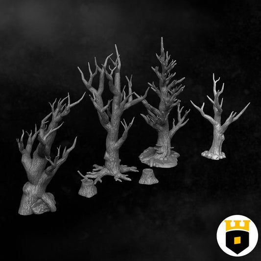 &quot;Intricately designed 3D-printed barren trees, perfect for adding a stark, realistic touch to Nordic and fantasy tabletop landscapes.&quot;