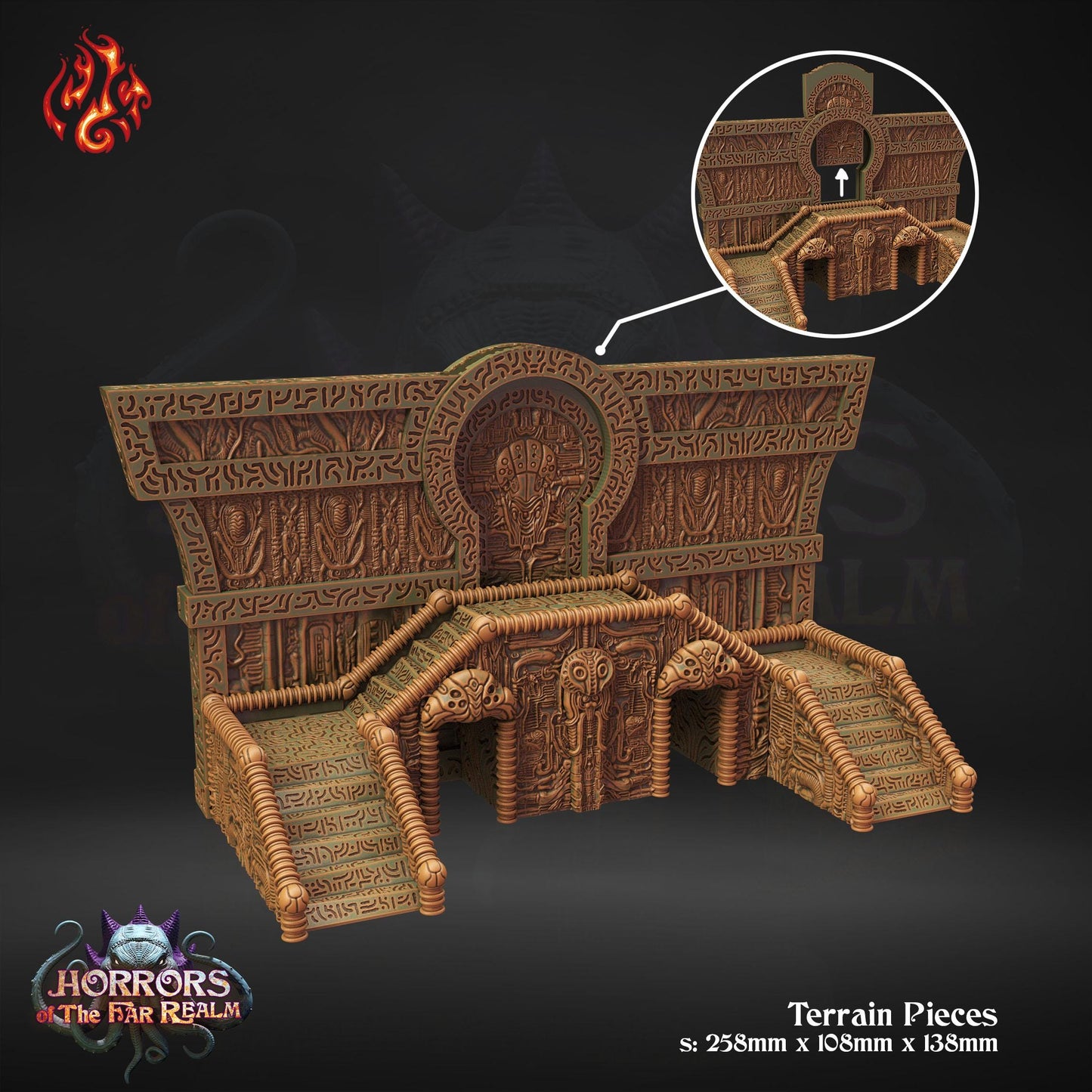 Immerse in ancient wonders with this Temple Entrance of Nel&#39;Qorith, featuring mystical carvings and archaic architecture, perfect for adding dramatic flair to tabletop games.