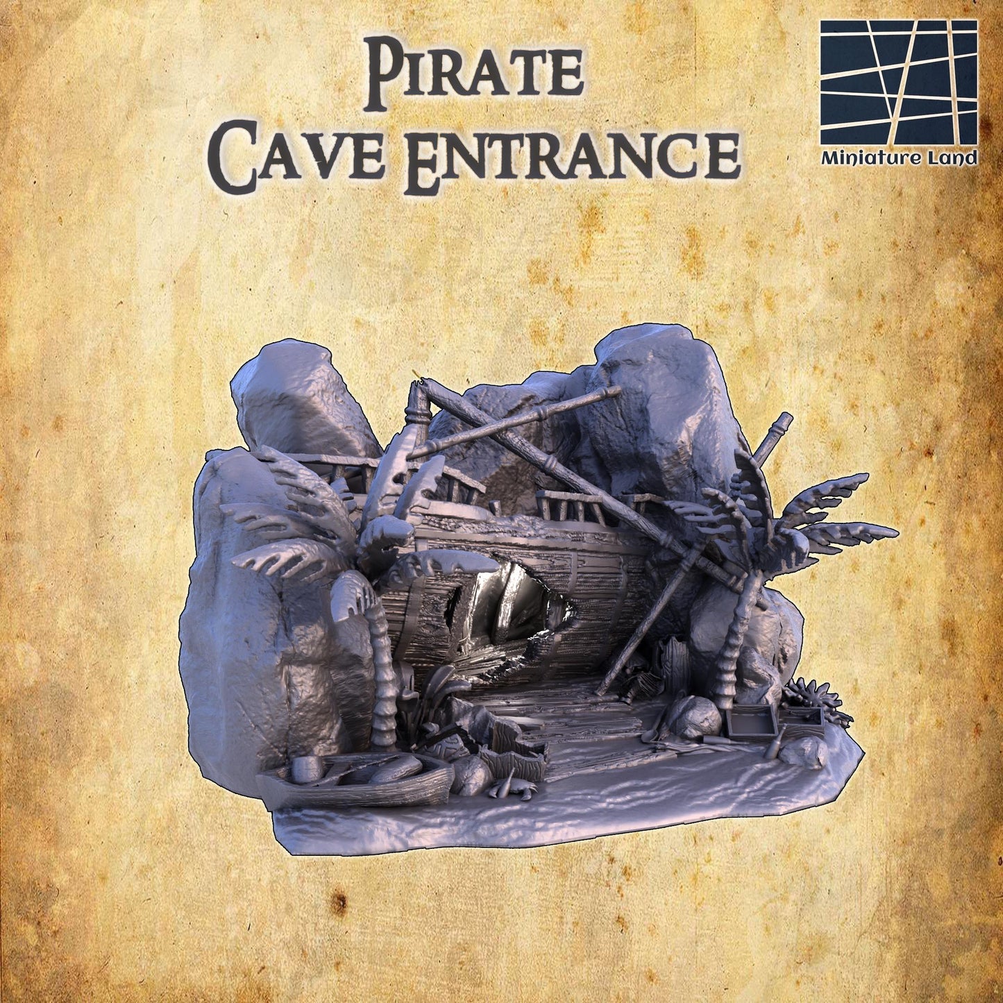 Pirate Cave Entrance: Adventure-Themed Terrain for Tabletop RPGs