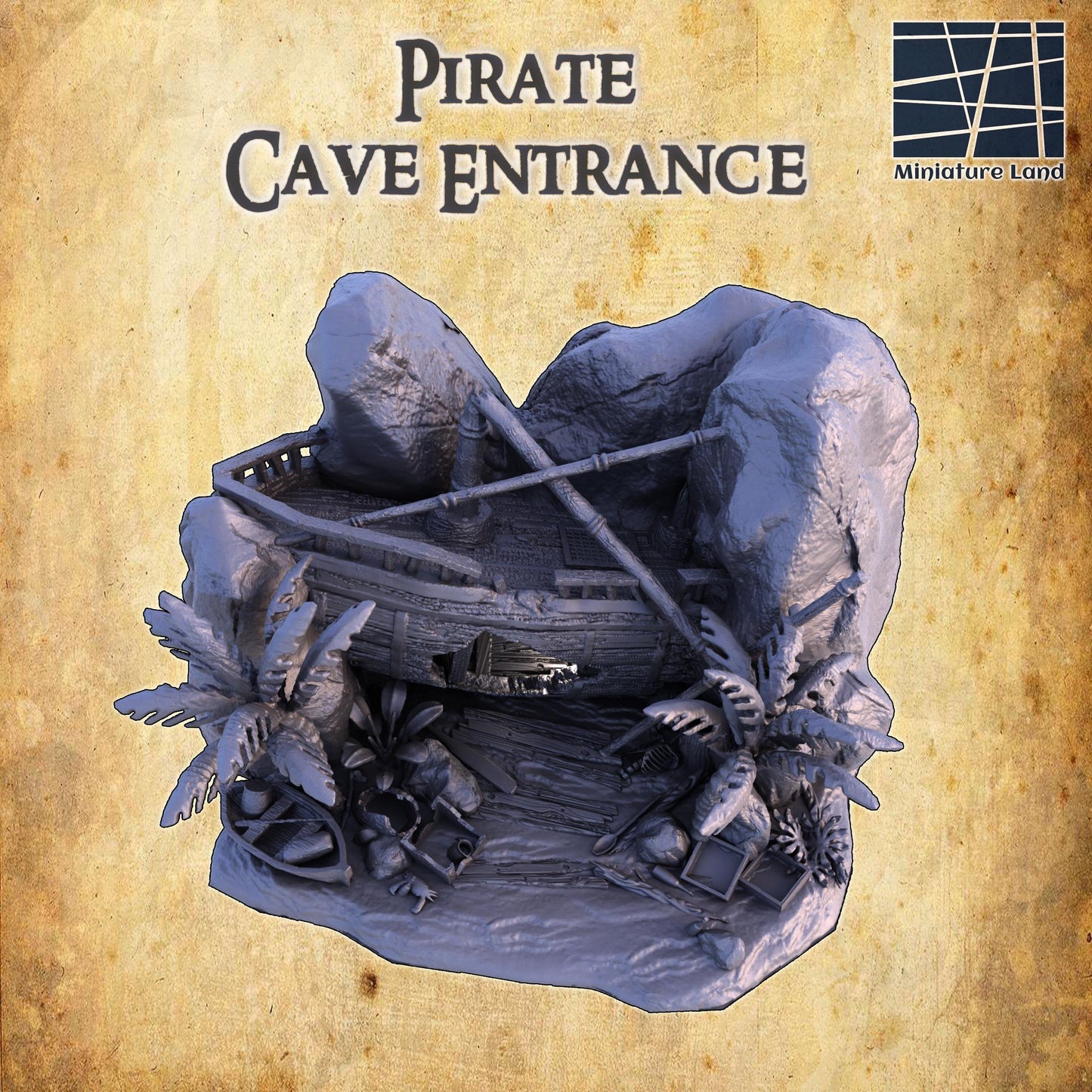 Pirate Cave Entrance: Adventure-Themed Terrain for Tabletop RPGs