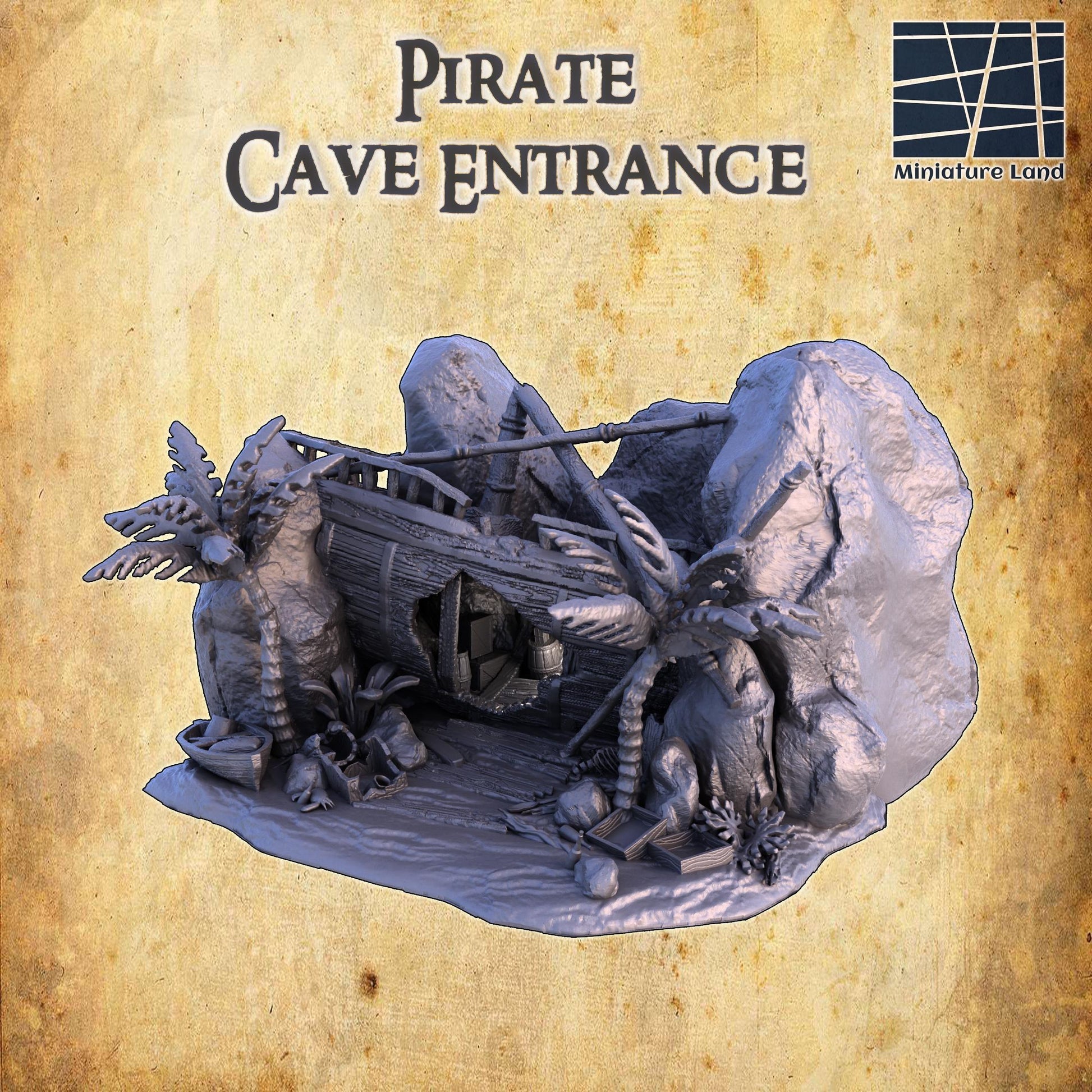 Pirate Cave Entrance: Adventure-Themed Terrain for Tabletop RPGs