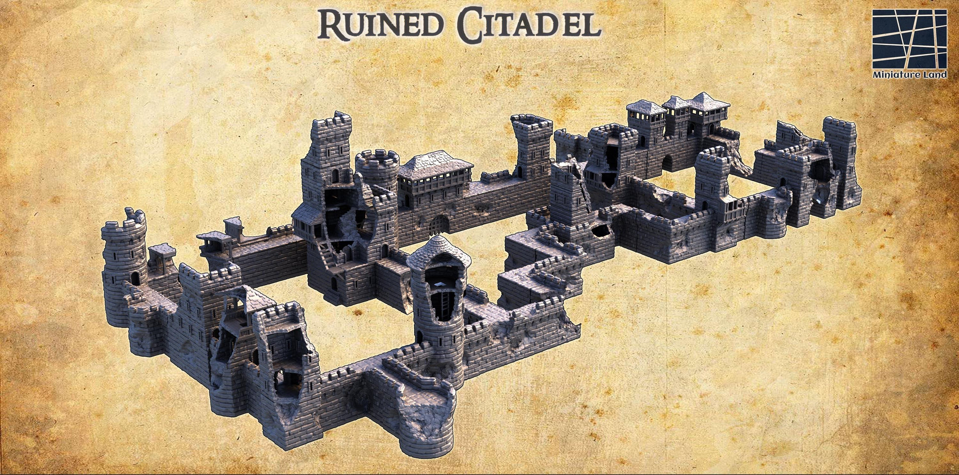 Ruined Citadel: Medieval Fortress - Modular Terrain for Fantasy and Historical Tabletop Games