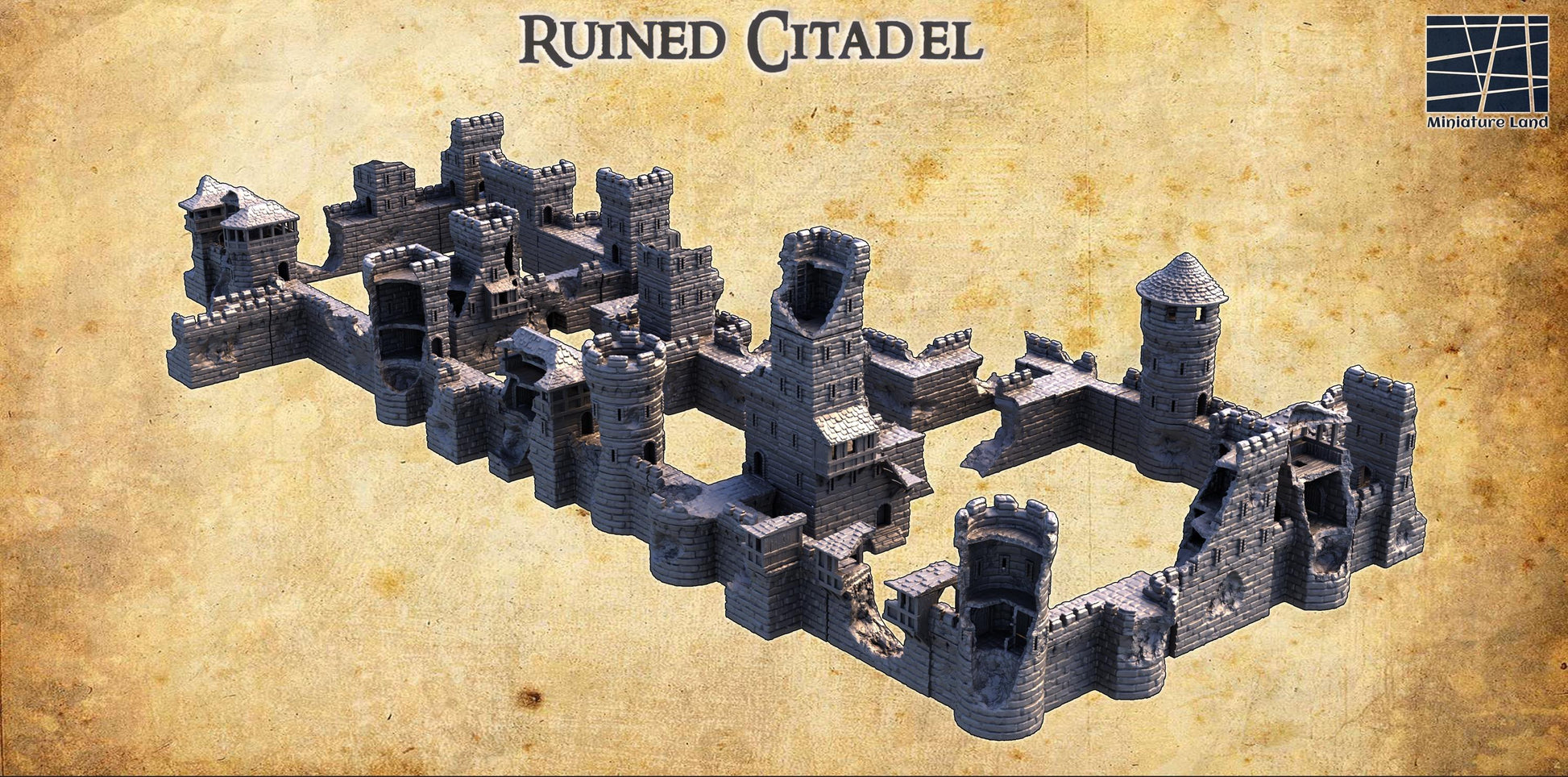 Ruined Citadel: Medieval Fortress - Modular Terrain for Fantasy and Historical Tabletop Games