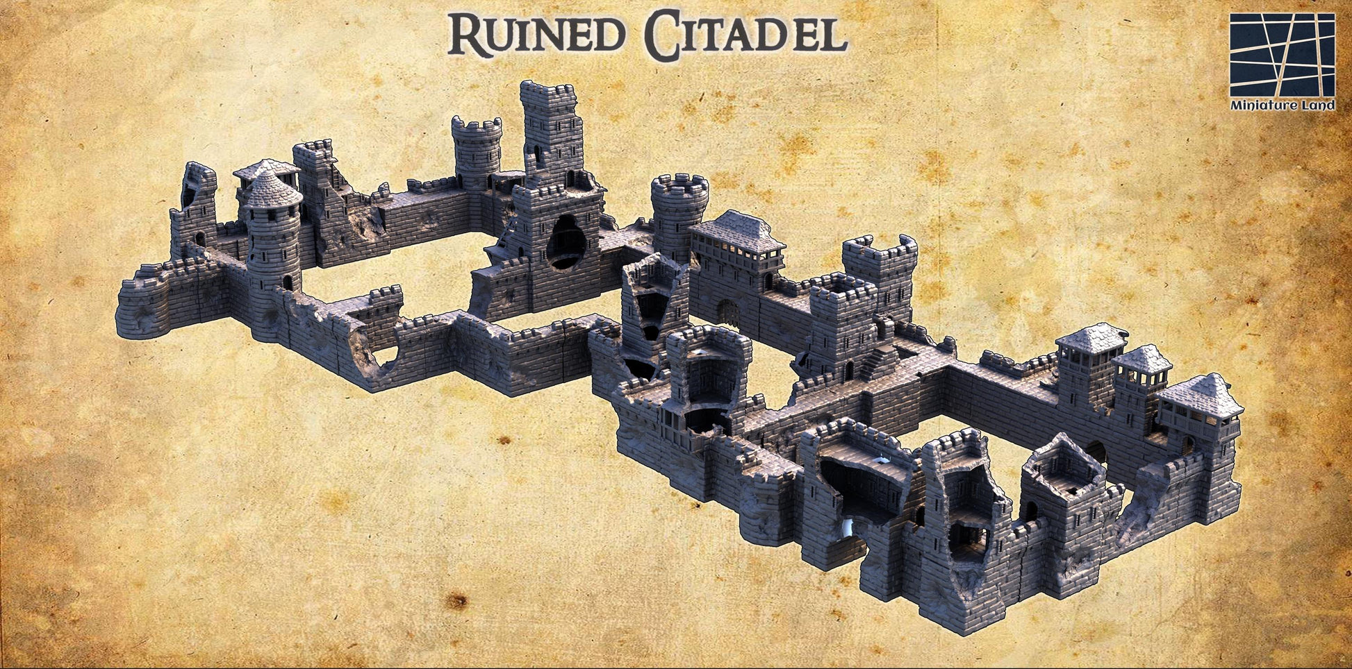 Ruined Citadel: Medieval Fortress - Modular Terrain for Fantasy and Historical Tabletop Games