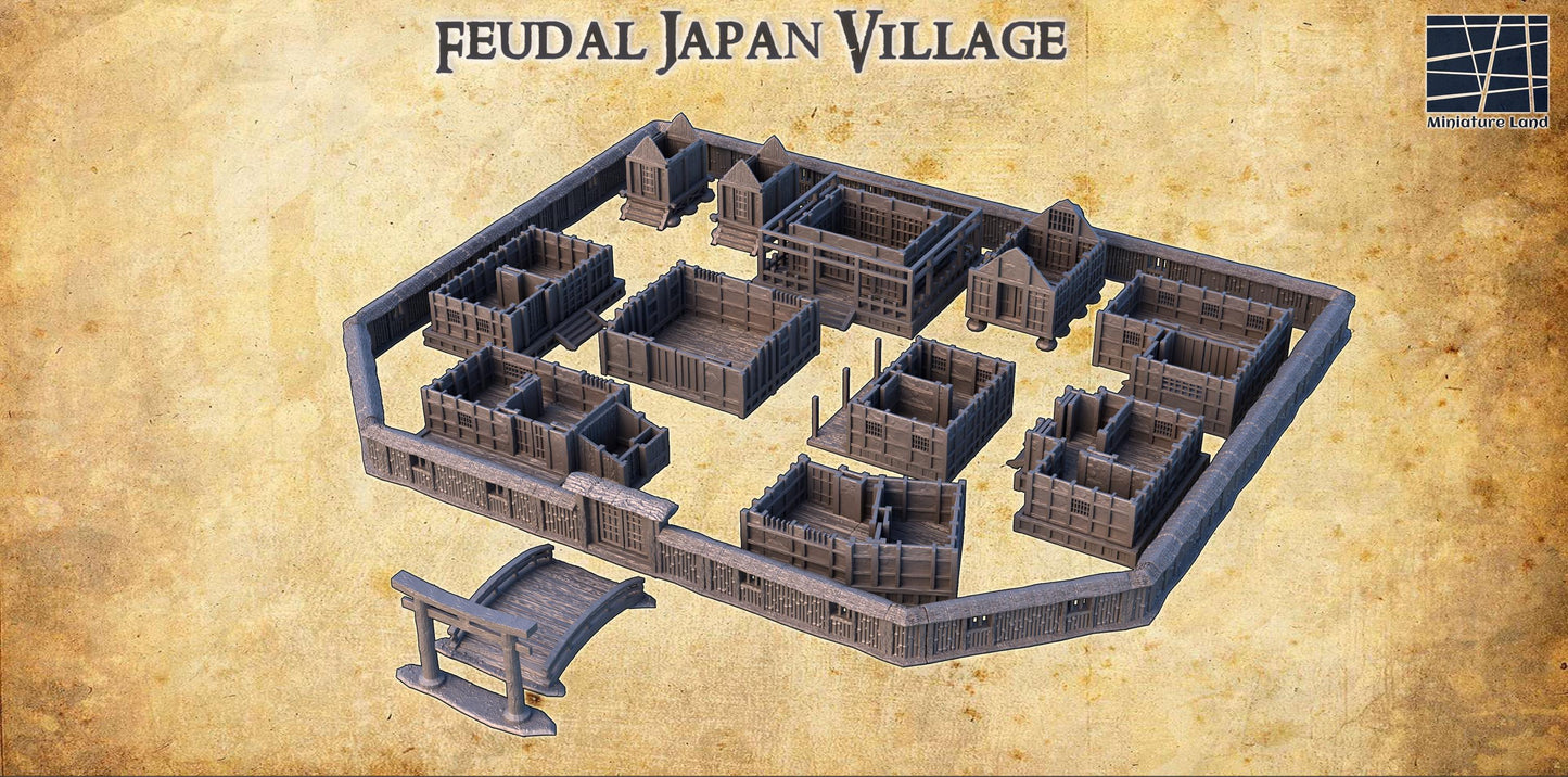 Explore the detailed craftsmanship of our Feudal Japan Village set, featuring traditional Sengoku era structures perfect for historical RPGs and dioramas.