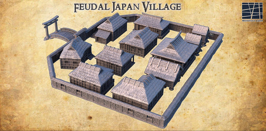 Explore the detailed craftsmanship of our Feudal Japan Village set, featuring traditional Sengoku era structures perfect for historical RPGs and dioramas.