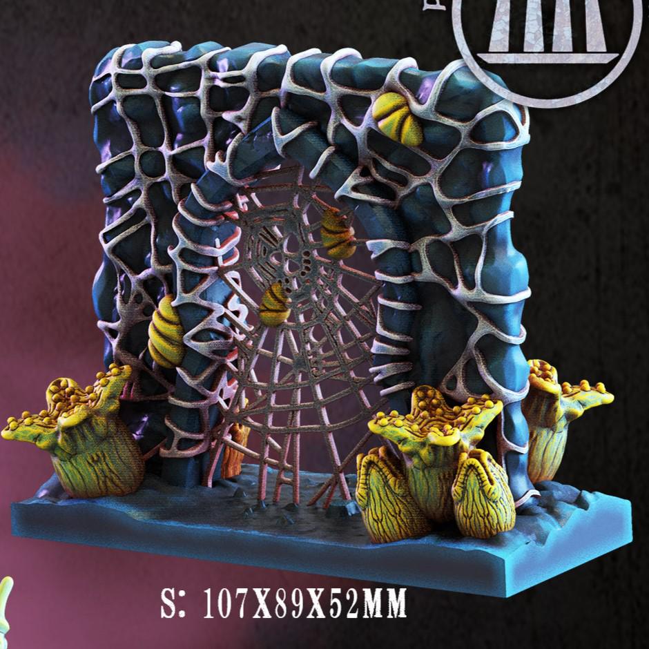 &quot;Delve into the Spider Queen&#39;s Vengeance with this set of FDM 3D-printed terrain pieces, featuring lifelike spider nests, eggs, and lairs for tabletop RPGs.&quot;