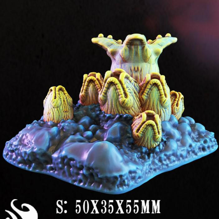 &quot;Delve into the Spider Queen&#39;s Vengeance with this set of FDM 3D-printed terrain pieces, featuring lifelike spider nests, eggs, and lairs for tabletop RPGs.&quot;