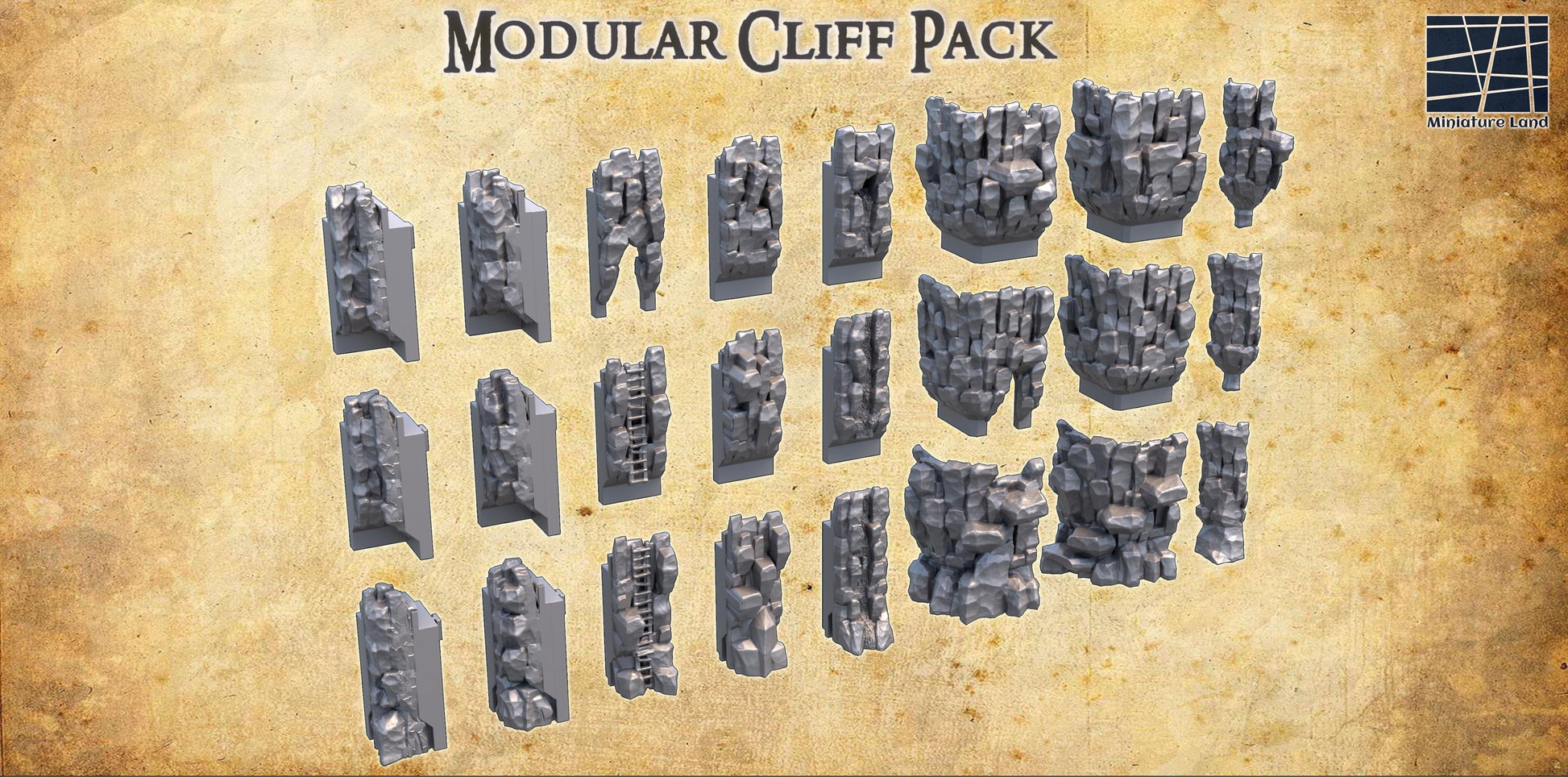 Modular Cliff Pack: Dynamic Terrain for Tabletop RPGs and Wargaming