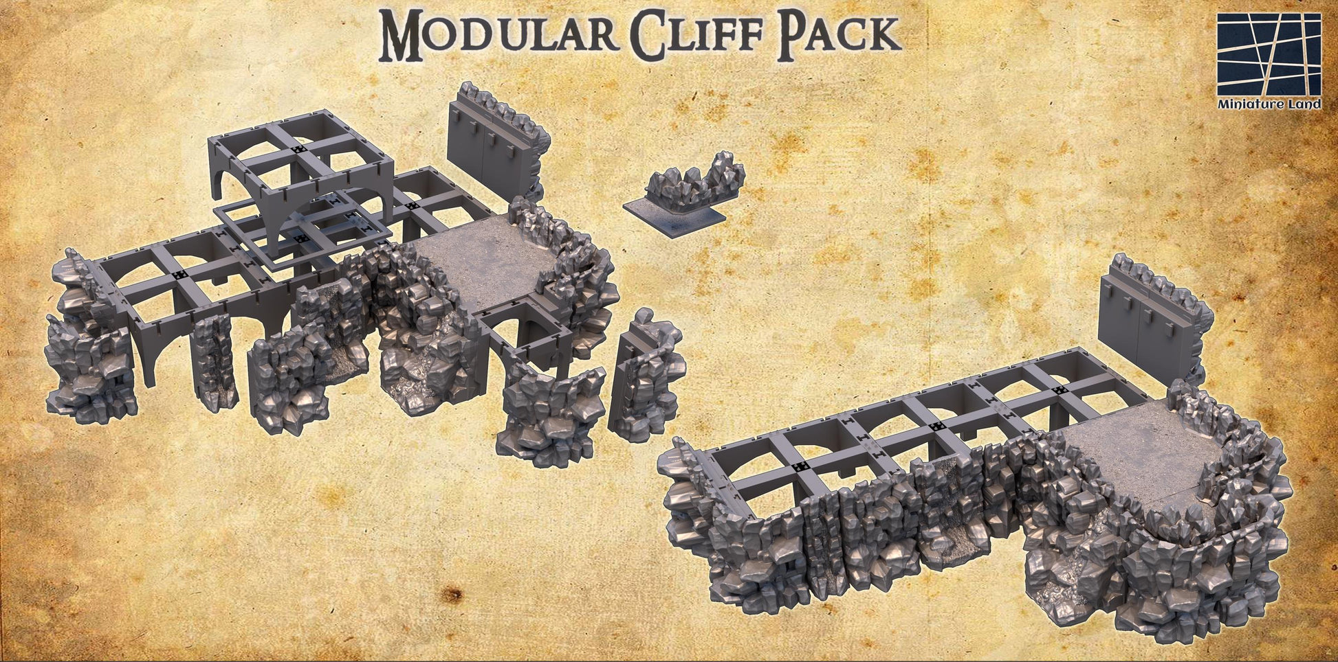 Modular Cliff Pack: Dynamic Terrain for Tabletop RPGs and Wargaming