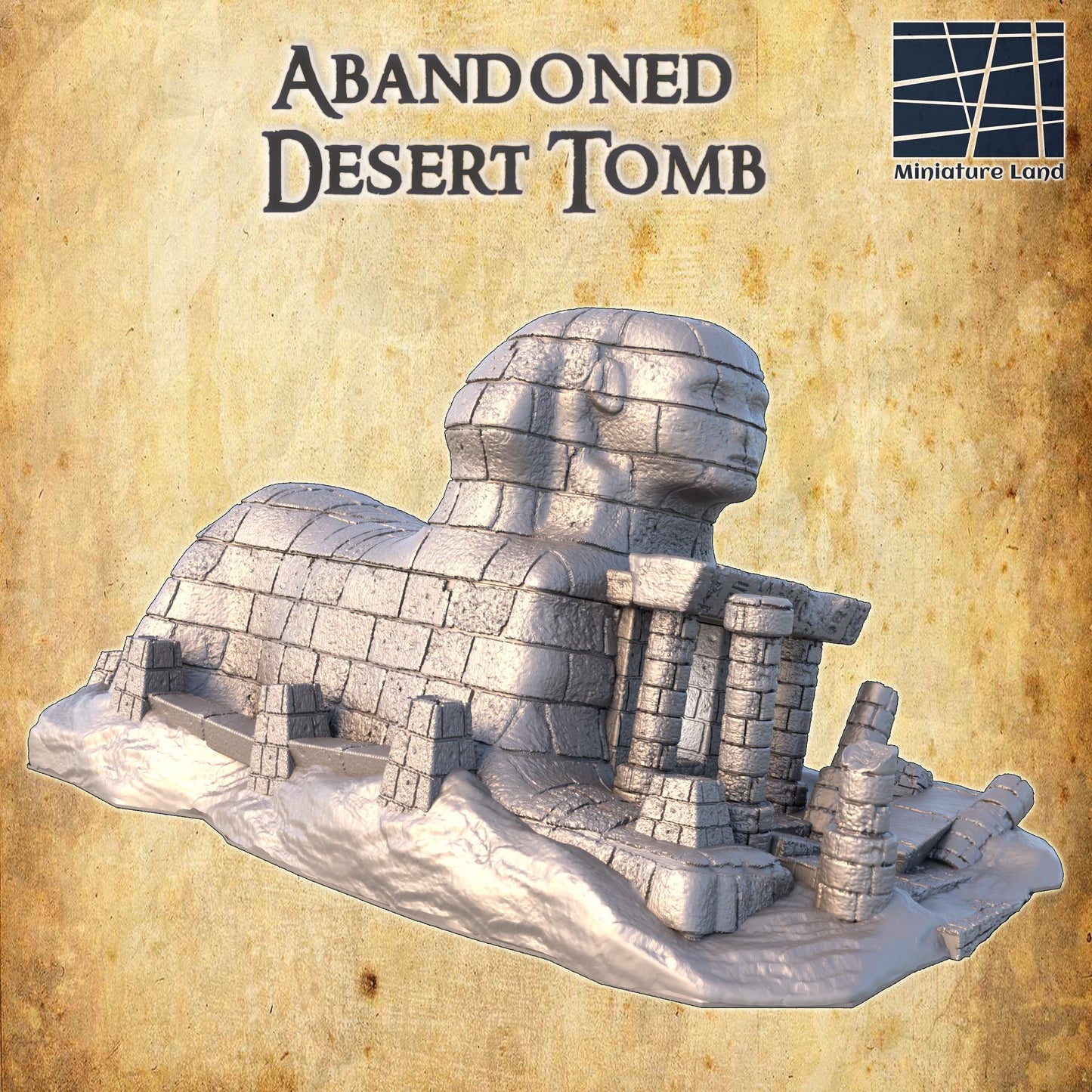 Ancient Egyptian Desert Tomb Diorama - Tabletop RPG Terrain for Historical Adventures