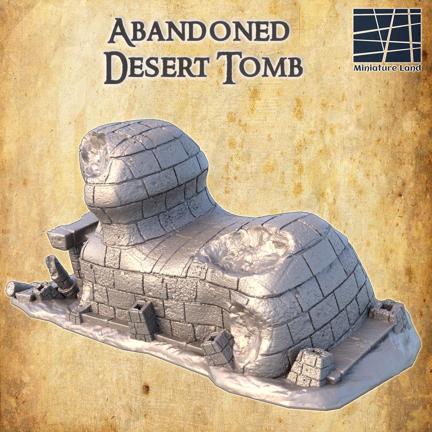 Ancient Egyptian Desert Tomb Diorama - Tabletop RPG Terrain for Historical Adventures