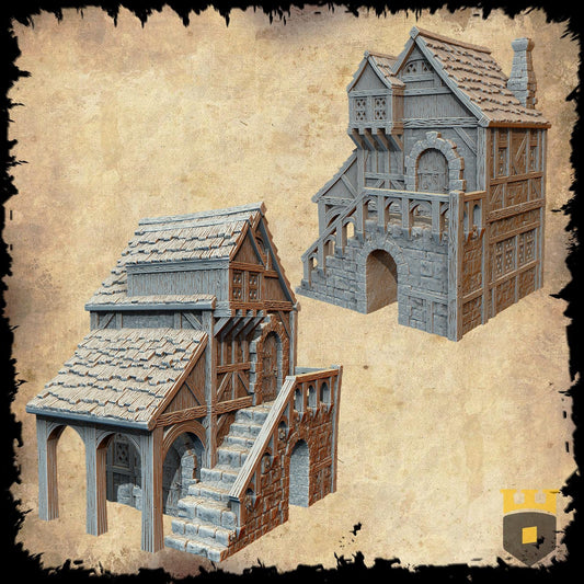 Medieval Common Civilian House 1: 15th Century Civilian Residence for Tabletop RPGs and Historical Dioramas - Multi-Level