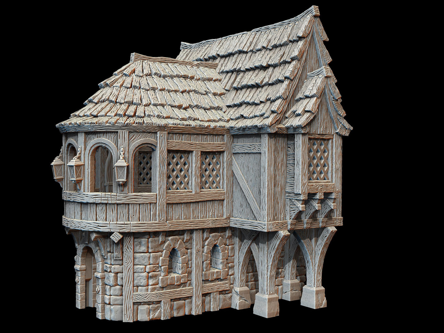 Old Commoners House: Medieval Tudor-Style Residence for Fantasy RPGs and Model Scenery