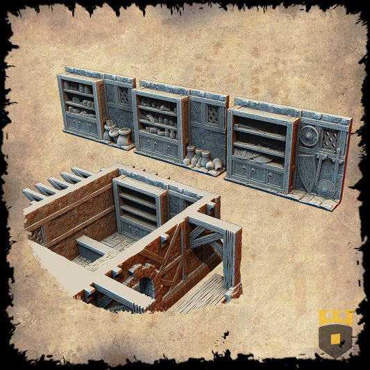 Modular General Store Model Kit: Medieval Period Miniature Building for Tabletop RPGs and Dioramas