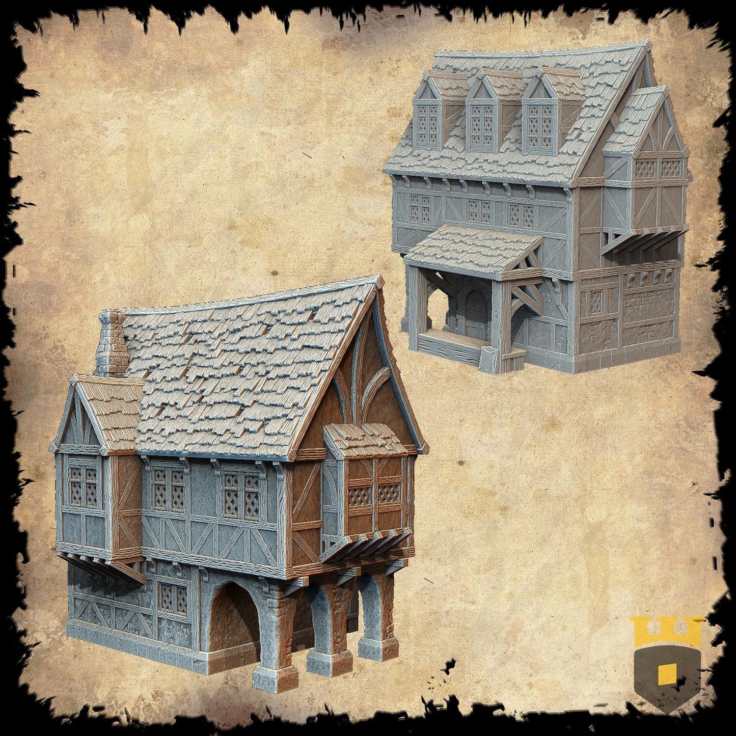 Modular General Store Model Kit: Medieval Period Miniature Building for Tabletop RPGs and Dioramas