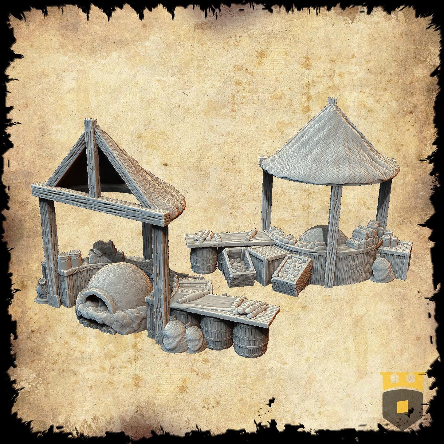 Medieval Bakery: Middle Ages - 28mm Baking and Food Supply Setup for Fantasy RPGs