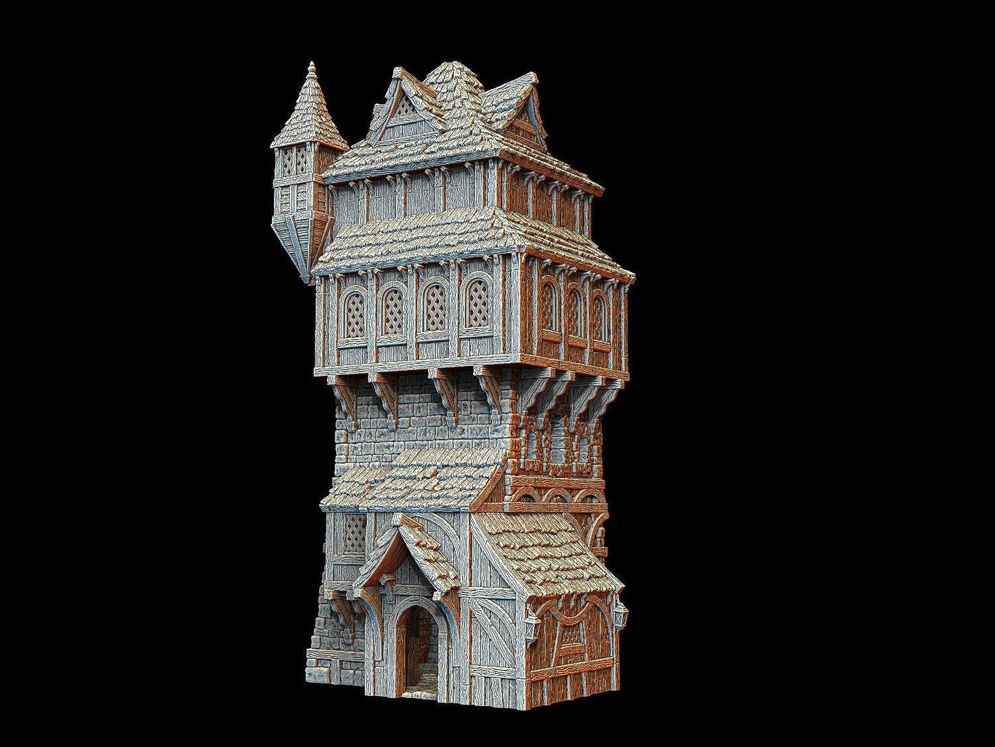 Noble's Manor: Renaissance Period Tower Residence - Historical RPG Scenery, Detailed Architectural Model