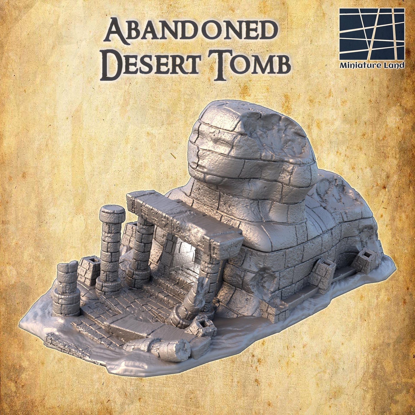 Ancient Egyptian Desert Tomb Diorama - Tabletop RPG Terrain for Historical Adventures