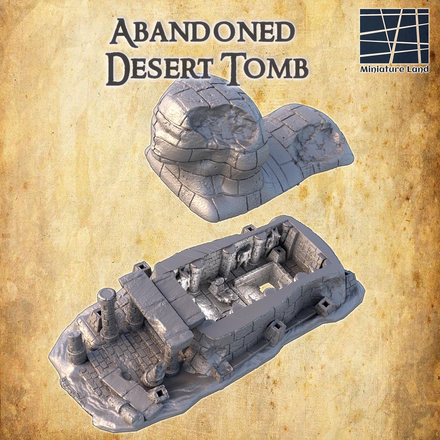 Ancient Egyptian Desert Tomb Diorama - Tabletop RPG Terrain for Historical Adventures