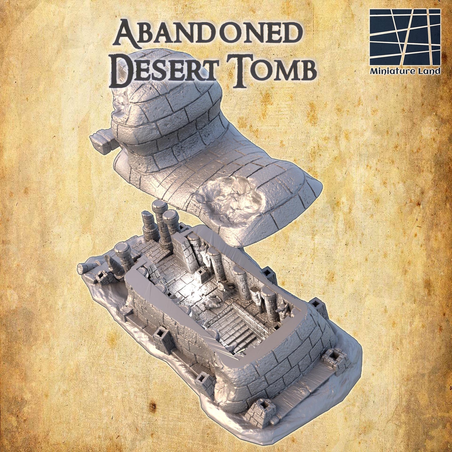 Ancient Egyptian Desert Tomb Diorama - Tabletop RPG Terrain for Historical Adventures