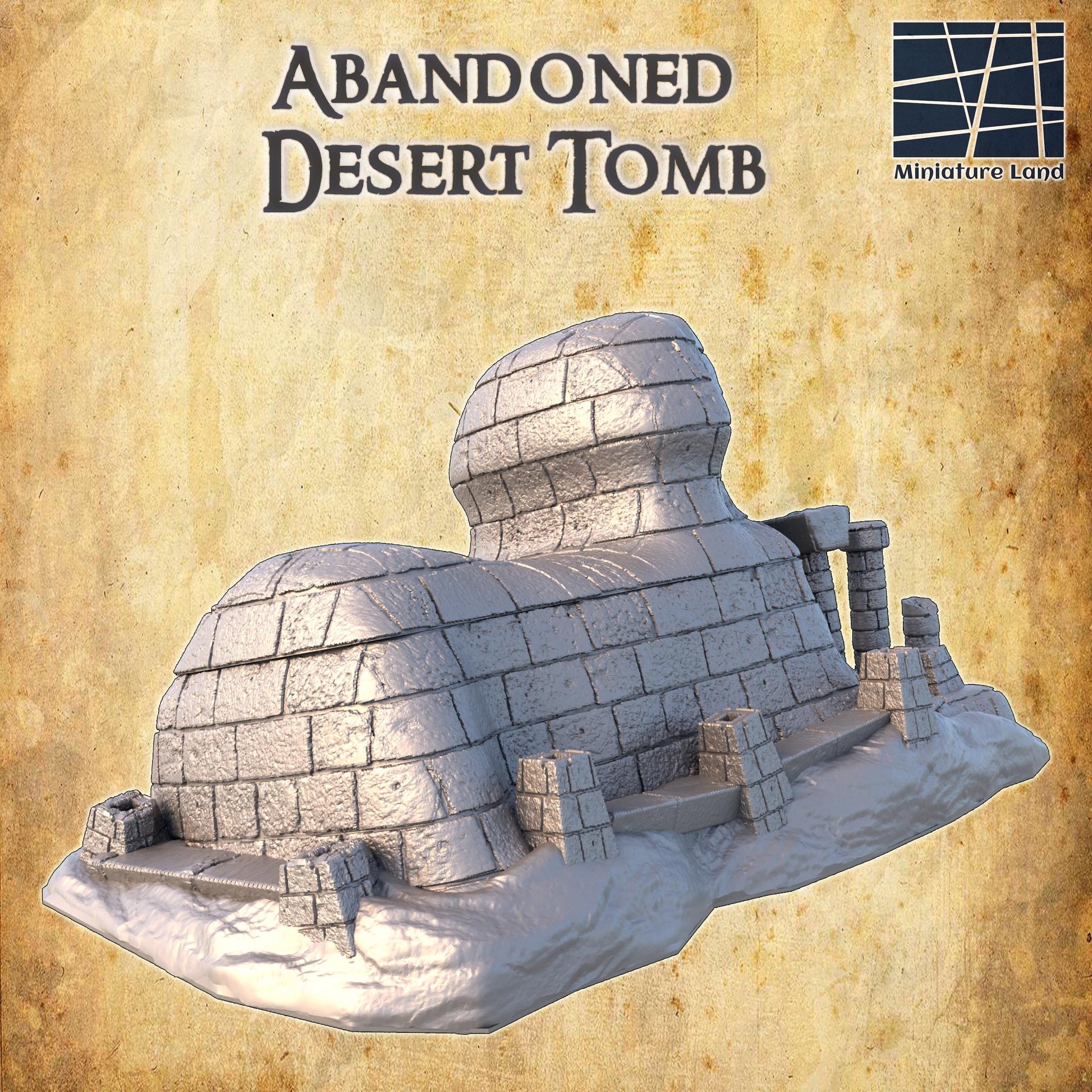 Ancient Egyptian Desert Tomb Diorama - Tabletop RPG Terrain for Historical Adventures