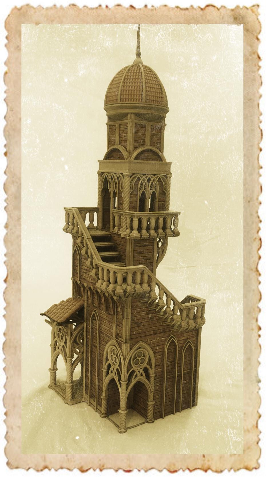 Saint Peter's Tower: Medieval Gothic Lookout - RPG, War Game Scenery, Diorama Display, Historical Fantasy Tower