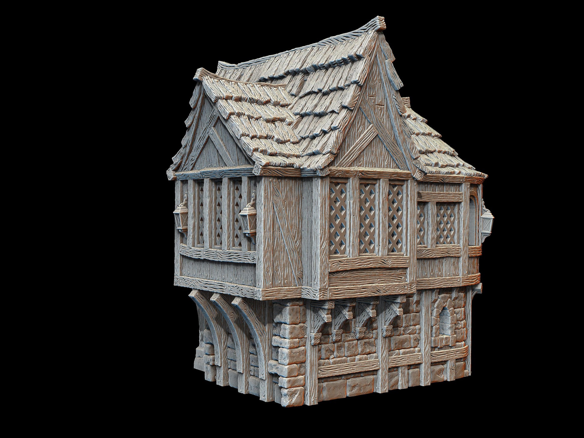 Old Commoners House: Medieval Tudor-Style Residence for Fantasy RPGs and Model Scenery