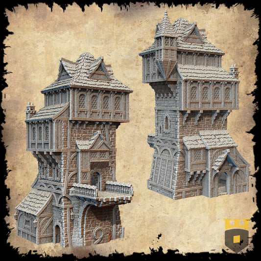 Noble's Manor: Renaissance Period Tower Residence - Historical RPG Scenery, Detailed Architectural Model