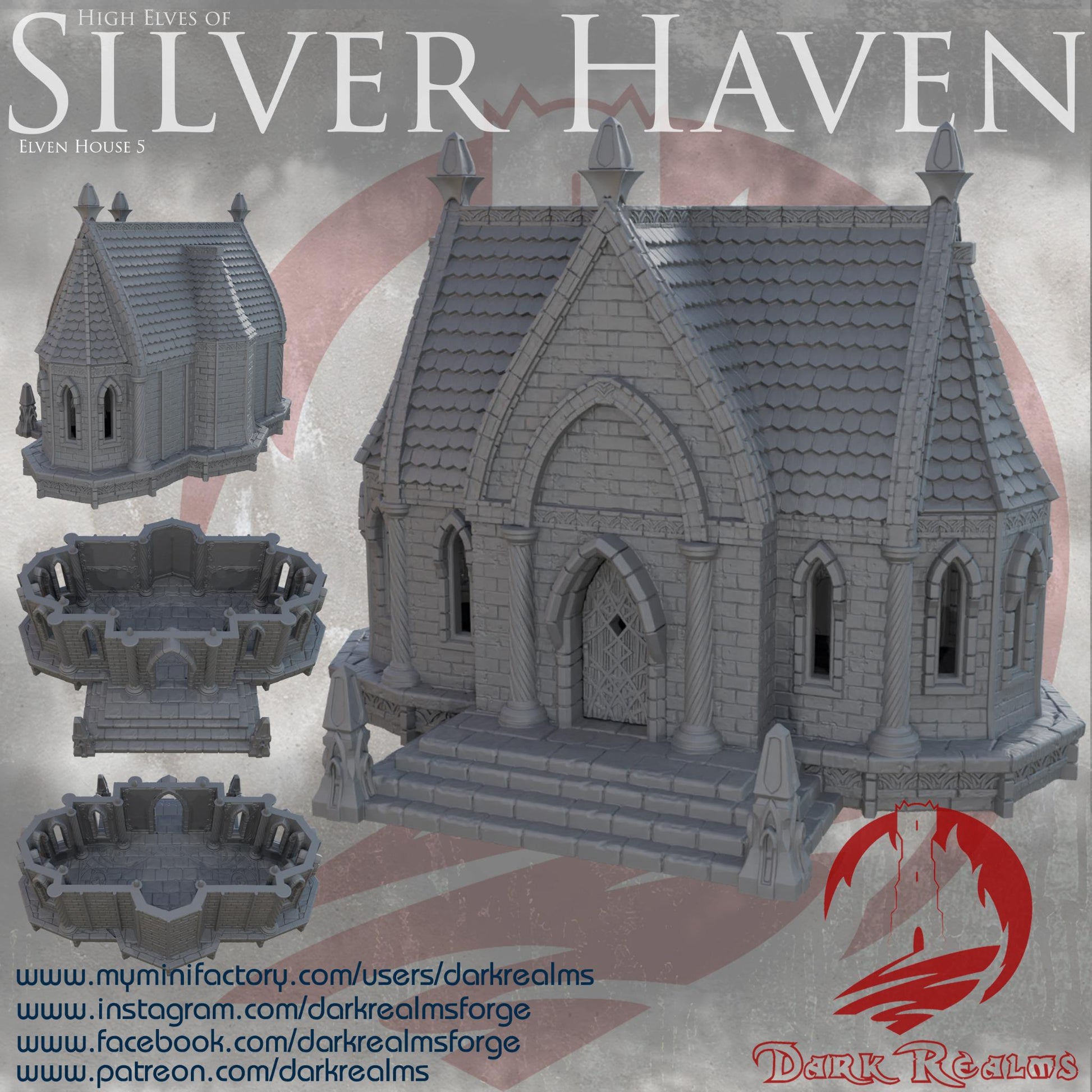 Silver Haven Elven House 5: High Elves Architectural Model - Fantasy Tabletop Scenery